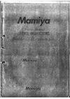 Mamiya ZE manual. Camera Instructions.